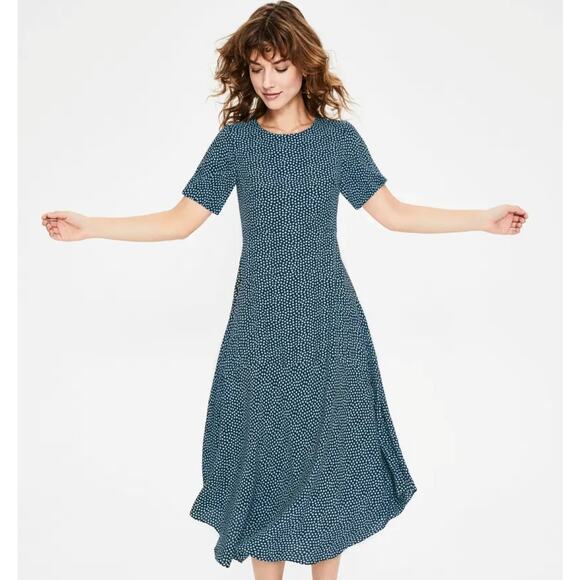 Boden Renee Polka Dot Midi Dress Size 12R Classic Staple Modest Career Capsule - Picture 1 of 7